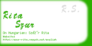 rita szur business card